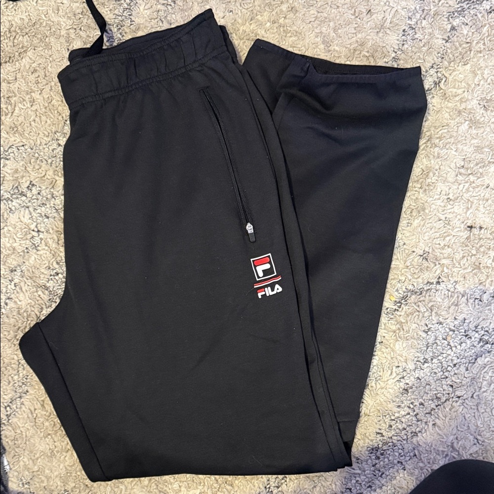 Fila Men's Black Sweatpants with Logo